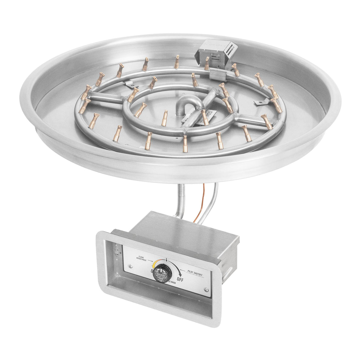 Round drop-in pan with stainless steel round bullet burner, Match Lit w/ Flame Sense