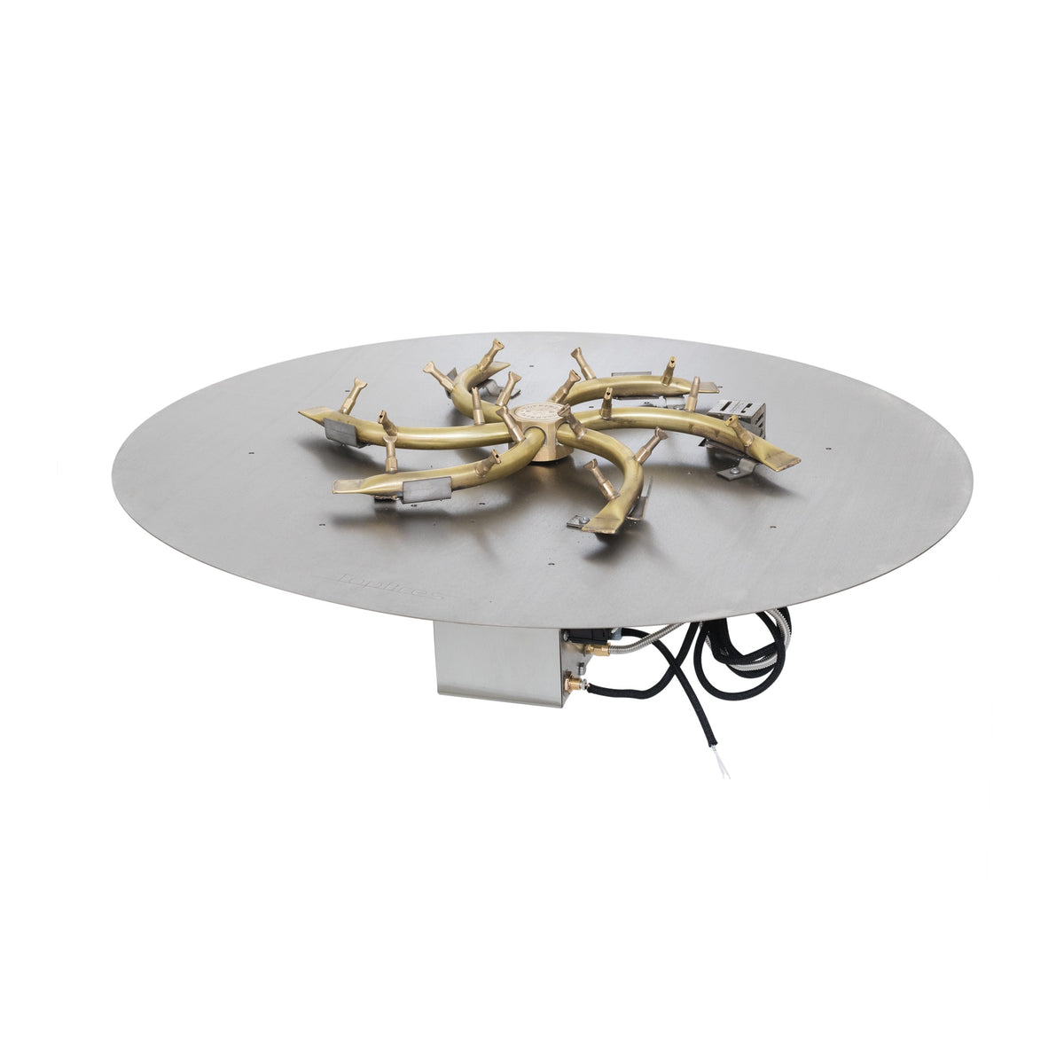 Round flat pan with brass triple 'S' bullet burner, 30DC Electronic Ignition