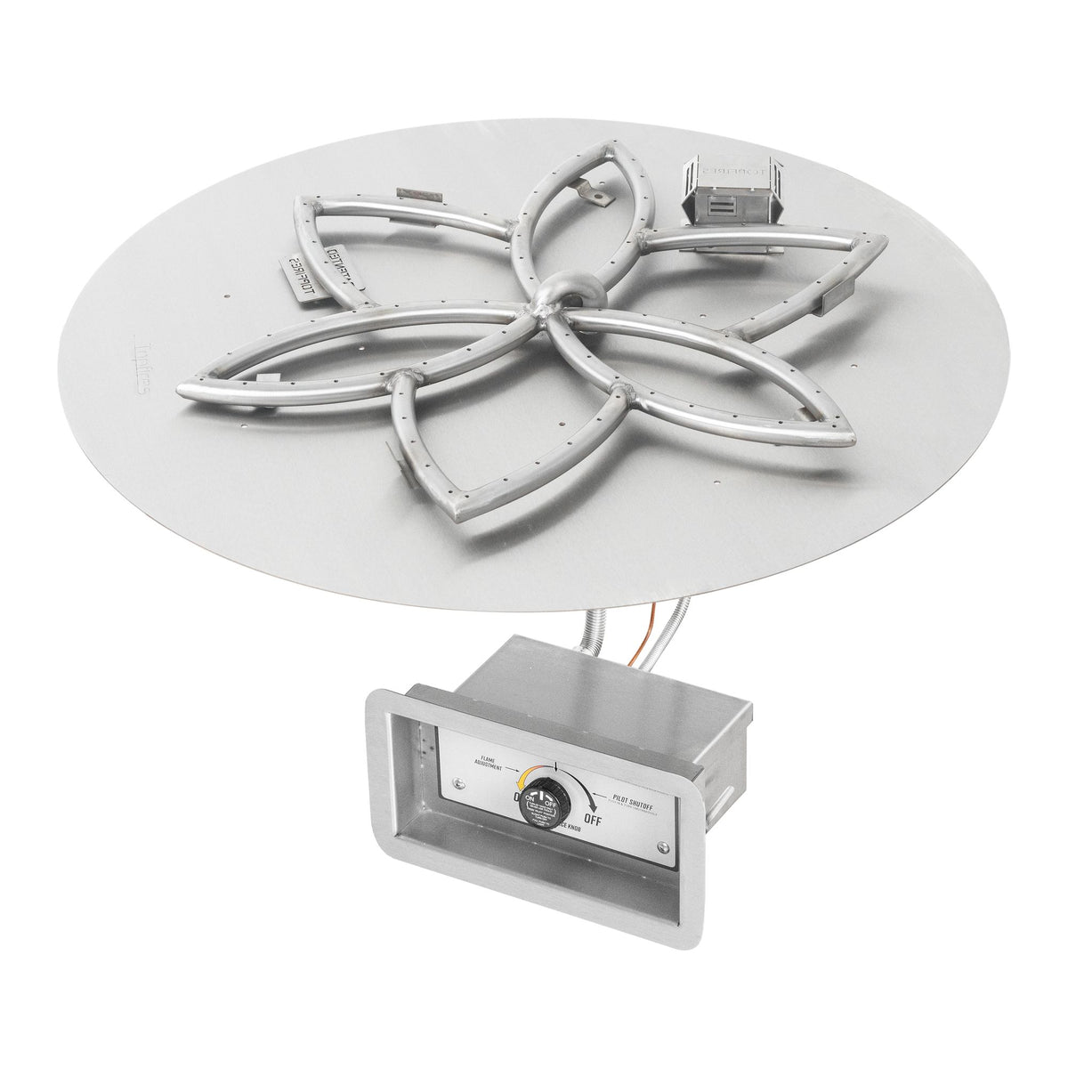 Round flat pan with lotus burner, Match Lit w/ Flame Sense