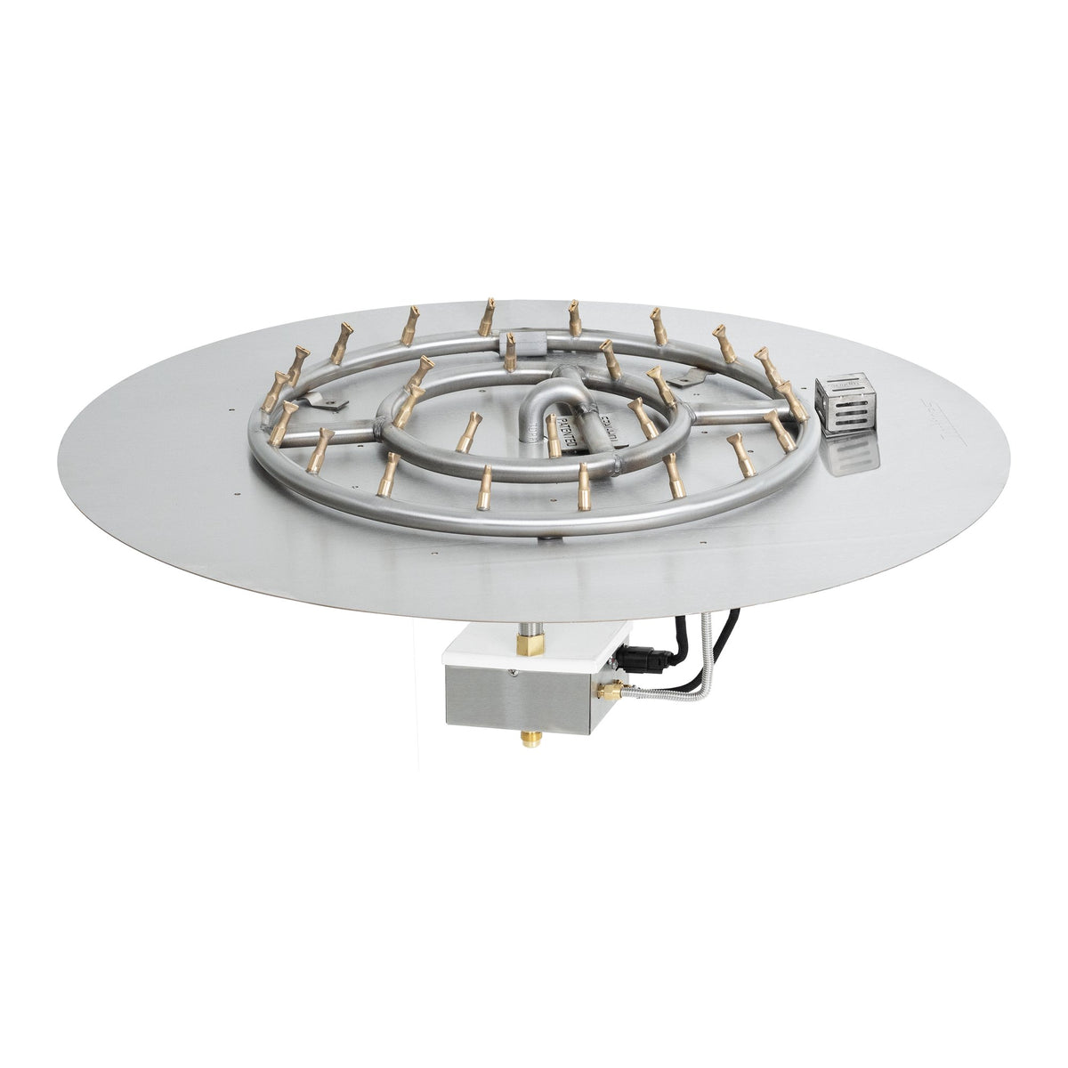Round flat pan with stainless steel round bullet burner, 30DC Electronic Ignition