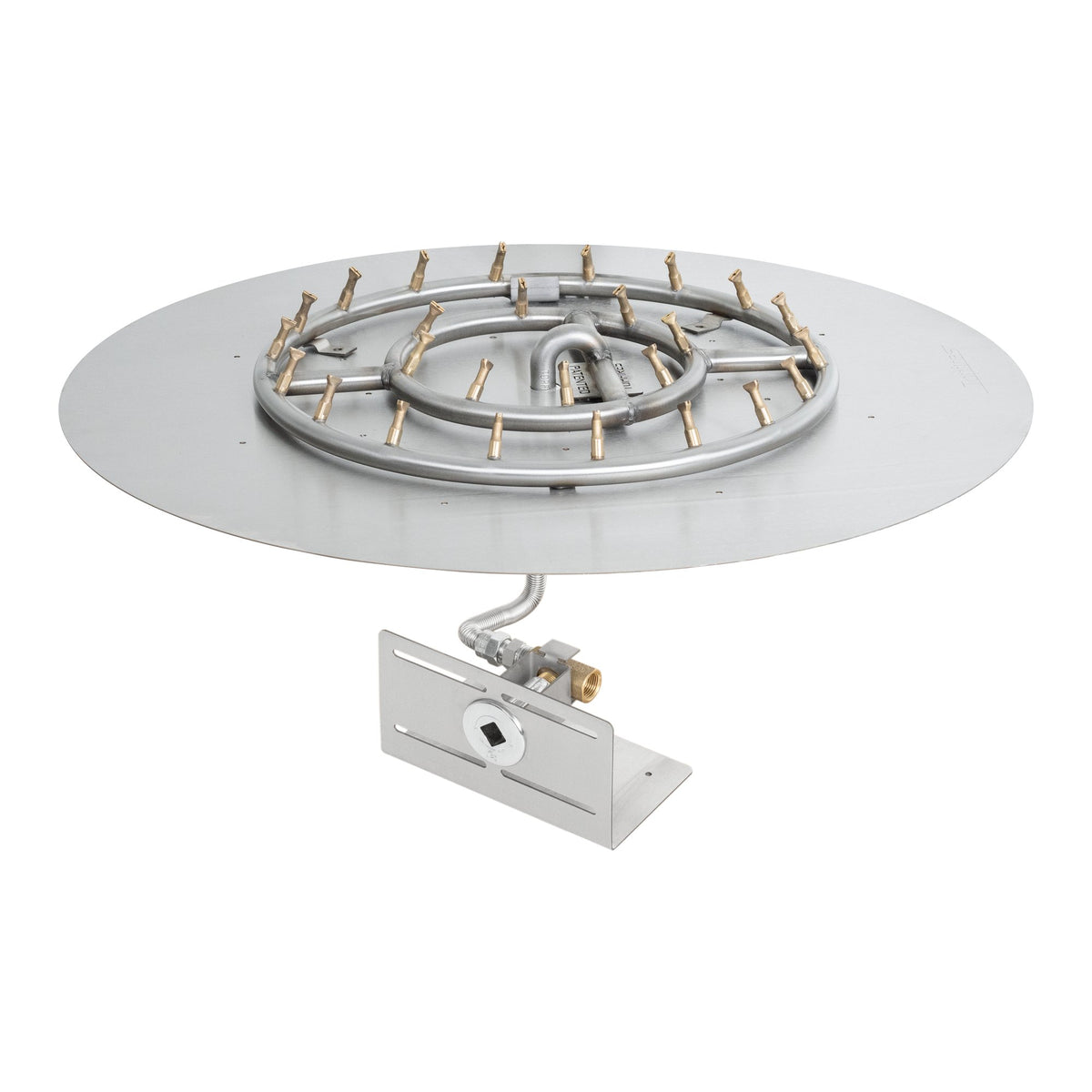 Round flat pan with stainless steel round bullet burner, Match Lit
