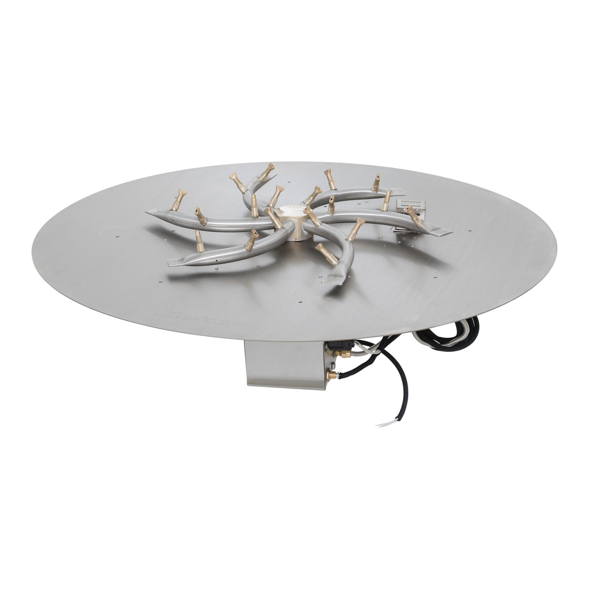 Round flat pan with stainless steel triple 'S' bullet burner, 30DC Electronic Ignition