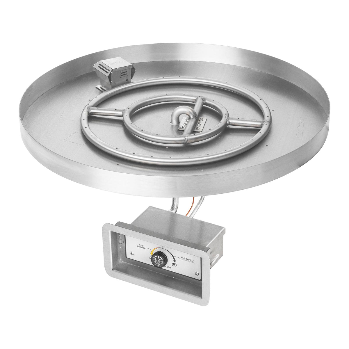 Round lipless pan with round burner, Match Lit w/ Flame Sense