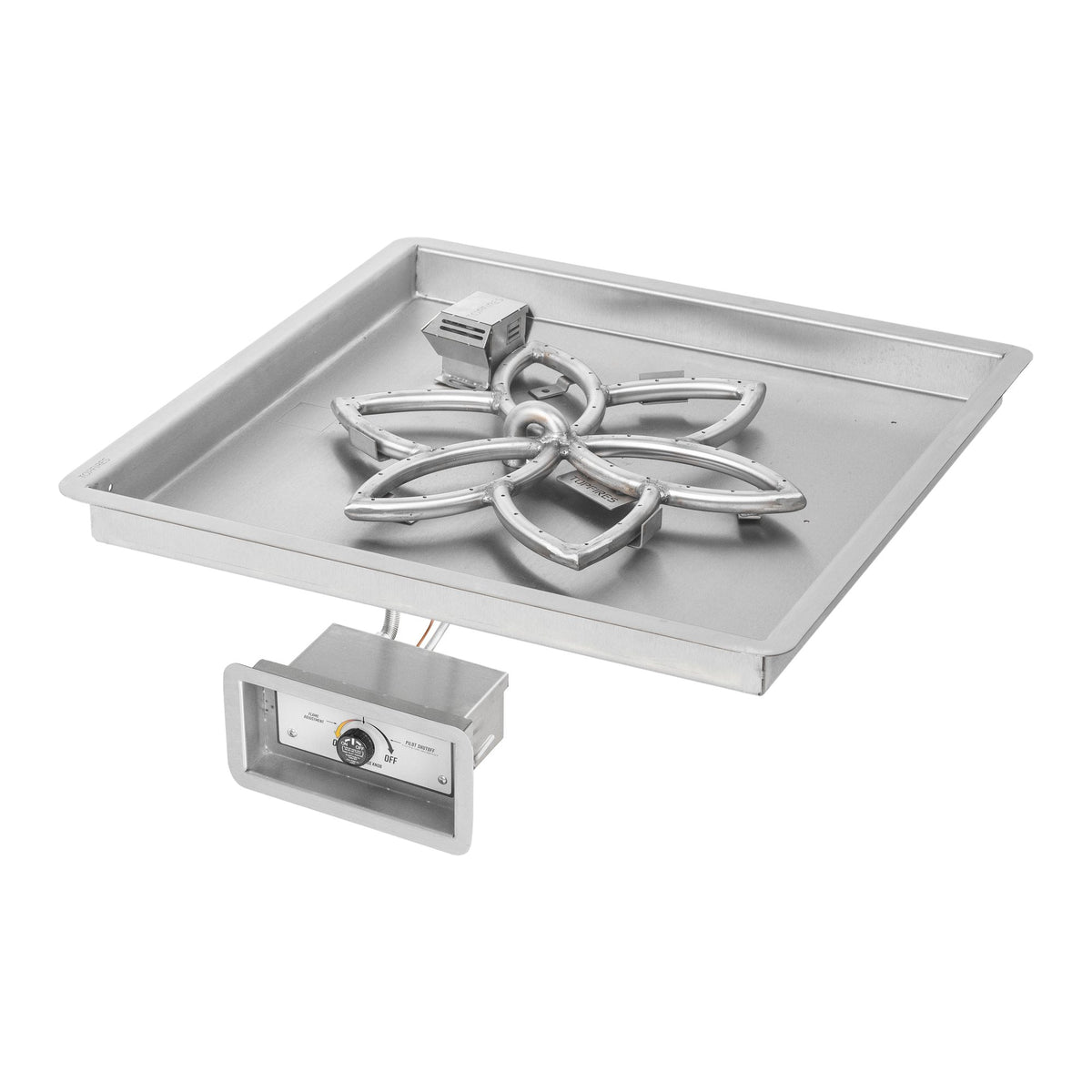 Square drop-in pan with lotus burner, Match Lit w/ Flame Sense