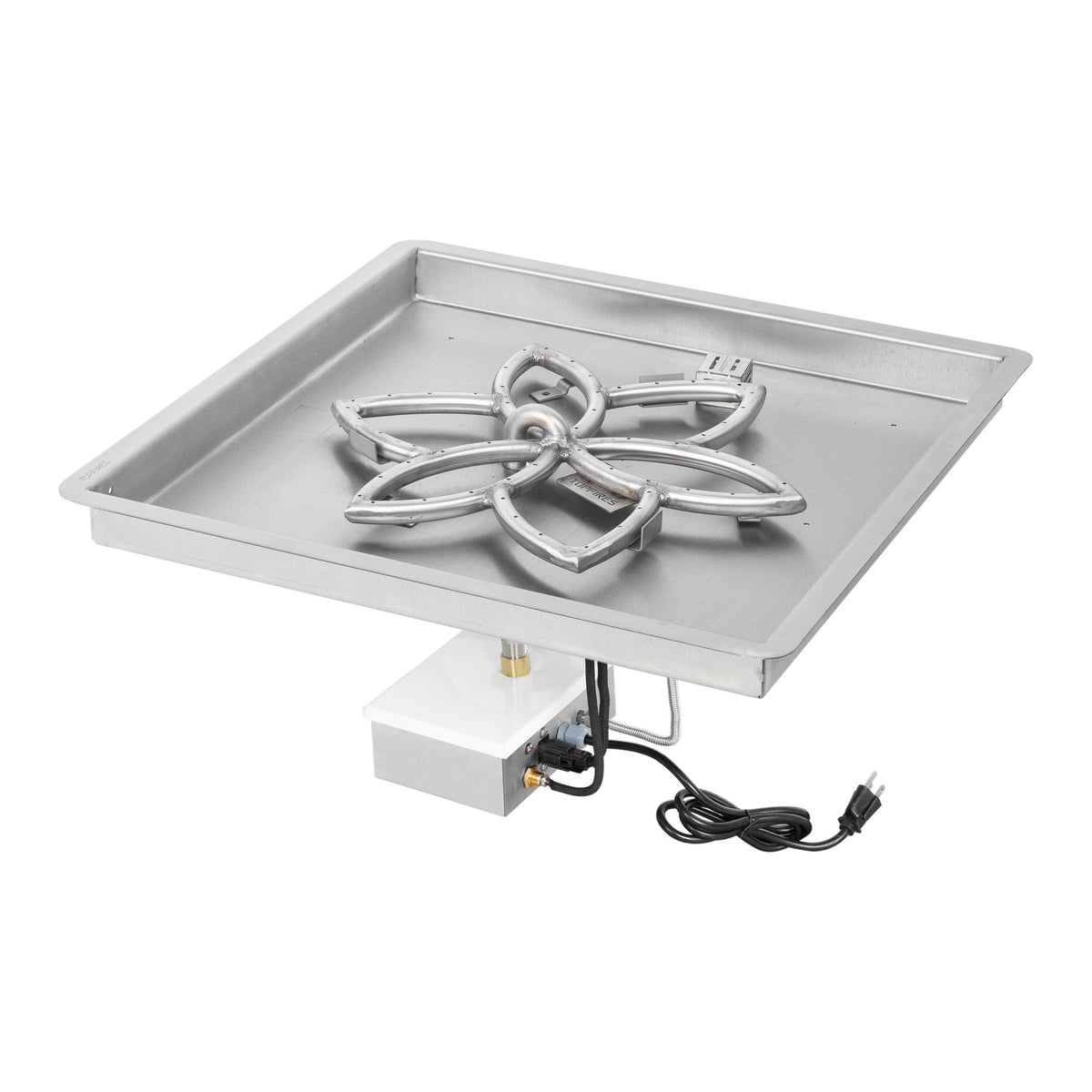 Square drop-in pan with lotus burner, Plug & Play