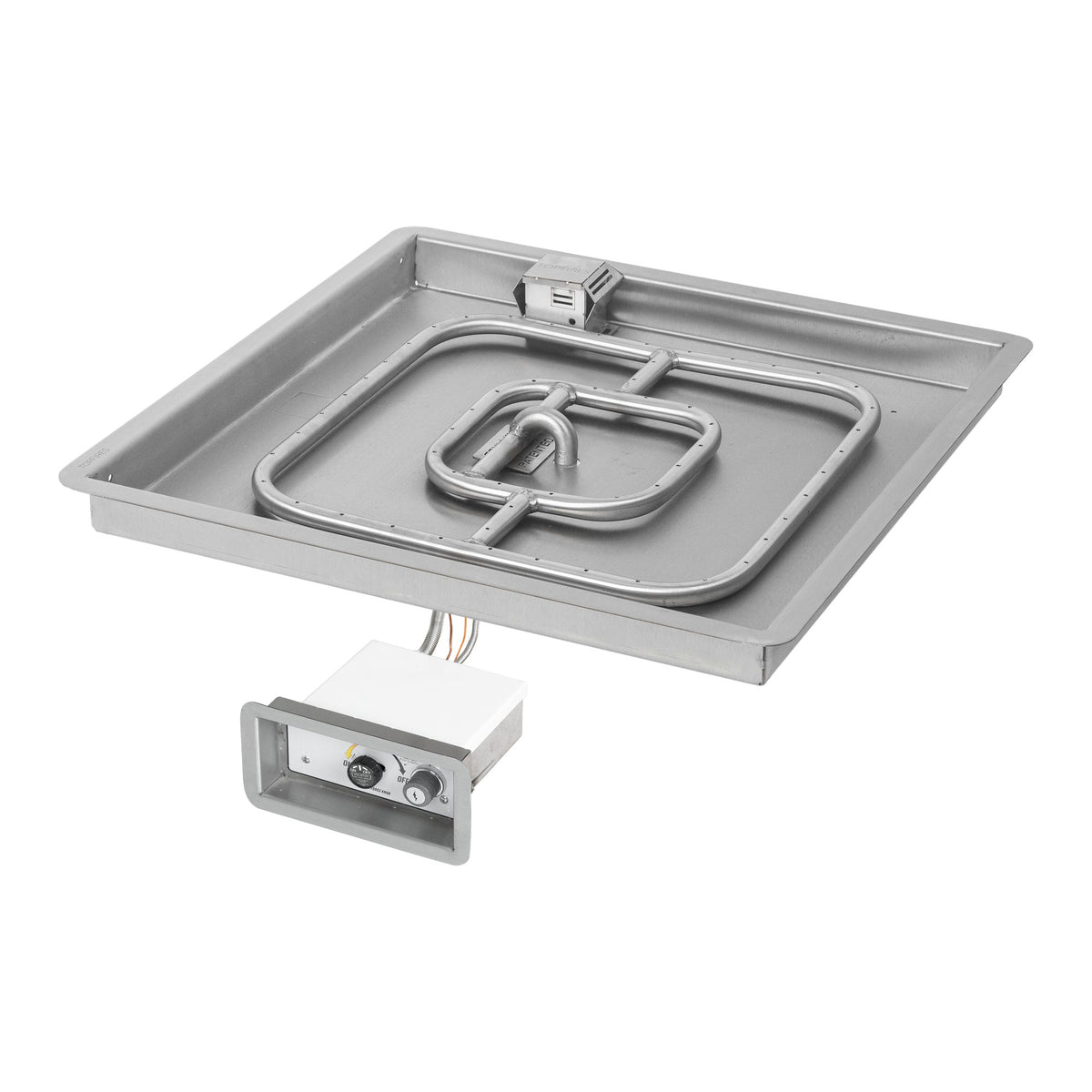 Square drop-in pan with square burner, Flame Sense w/ Spark Ignition