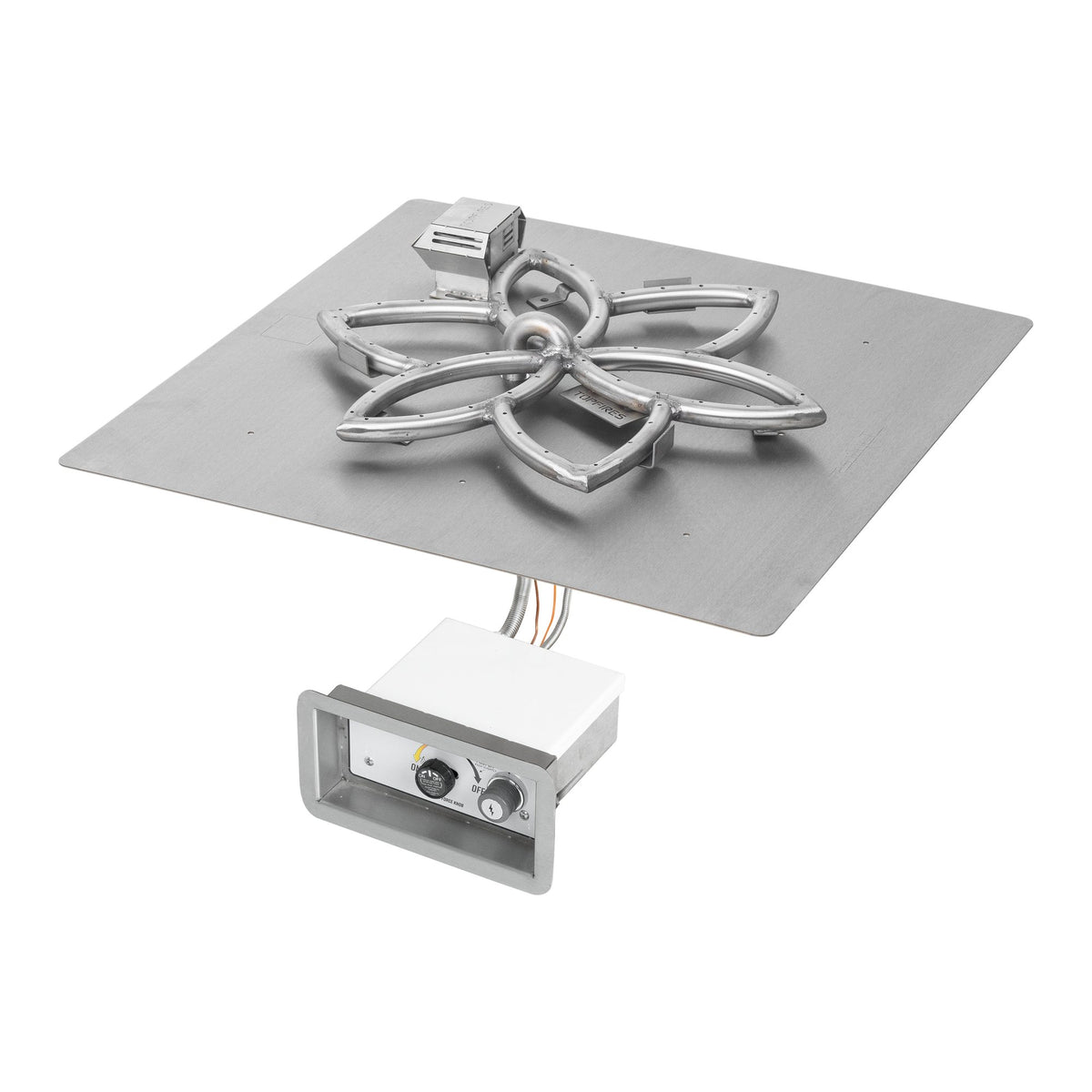 Square flat pan with lotus burner, Flame Sense w/ Spark Ignition