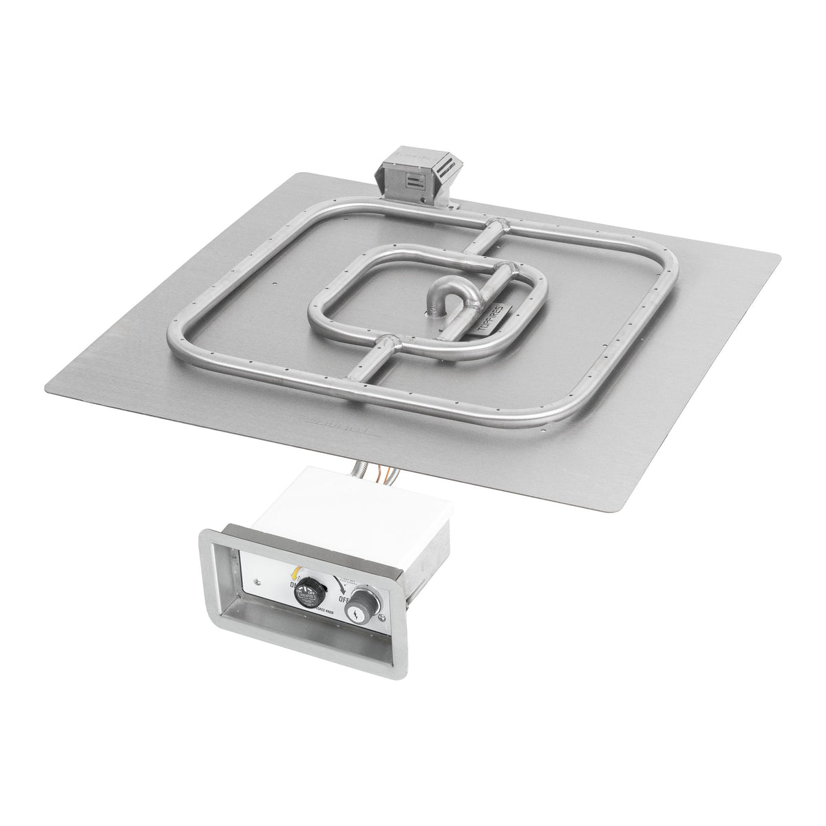 Square flat pan with square burner, Flame Sense w/ Spark Ignition