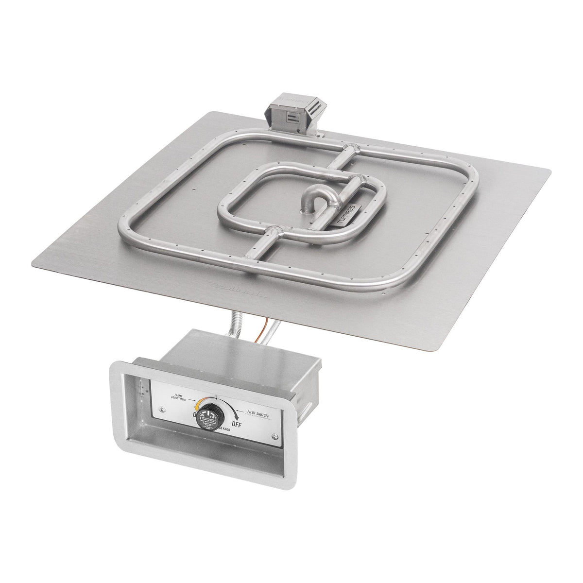 Square flat pan with square burner, Match Lit w/ Flame Sense