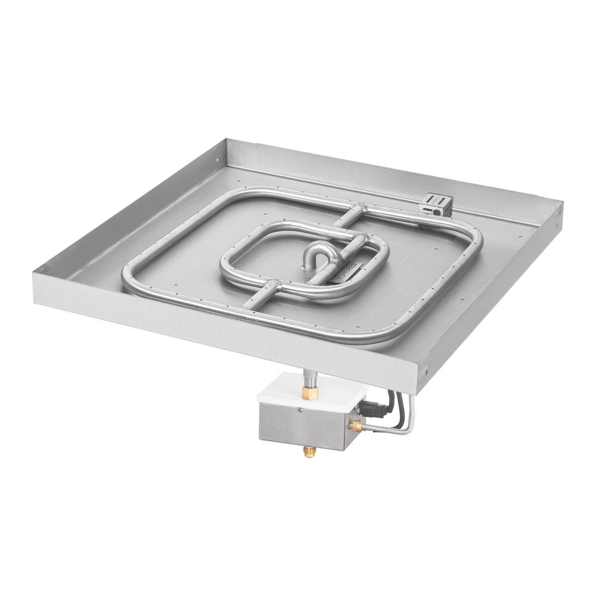 Square lipless pan with square burner, 30DC Electronic Ignition