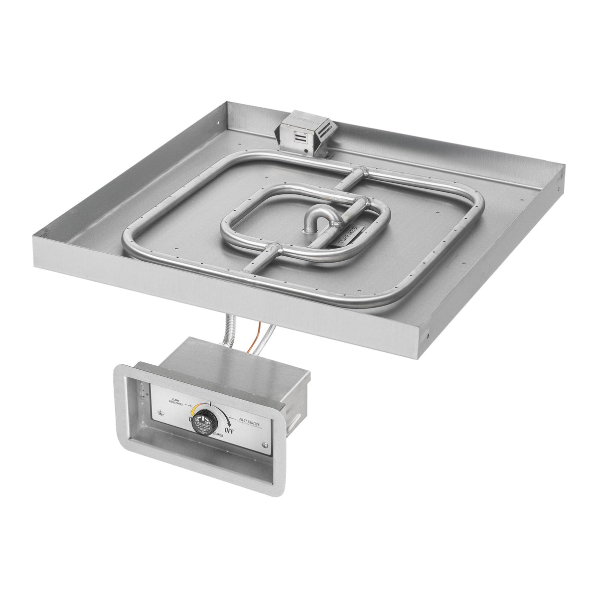 Square lipless pan with square burner, Match Lit w/ Flame Sense
