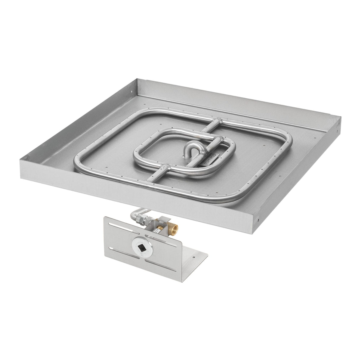 Square lipless pan with square burner, Match Lit