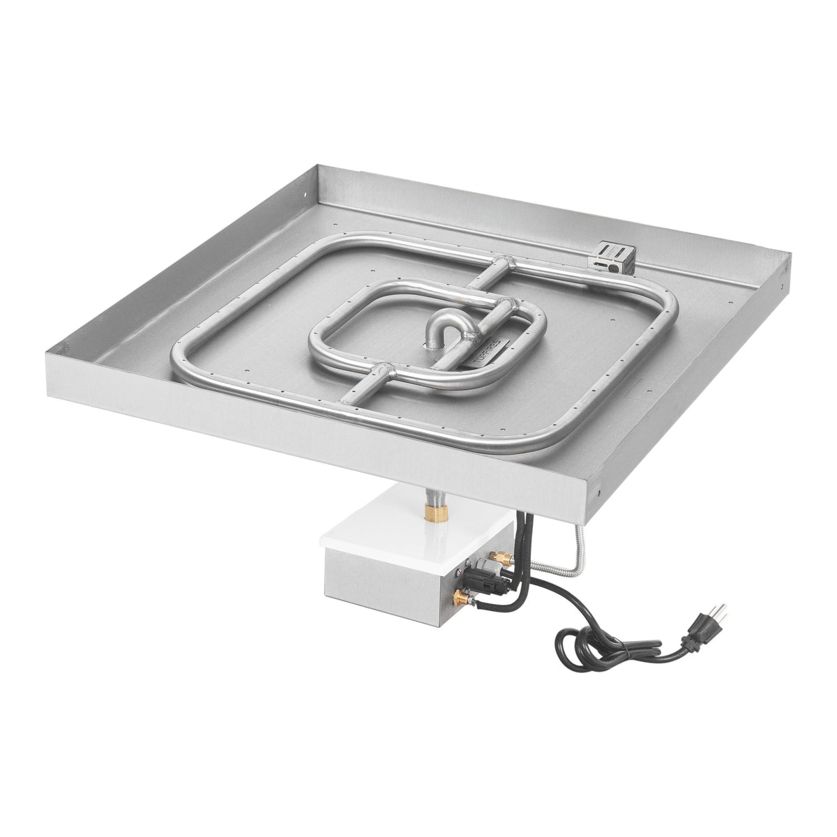 Square lipless pan with square burner, Plug & Play