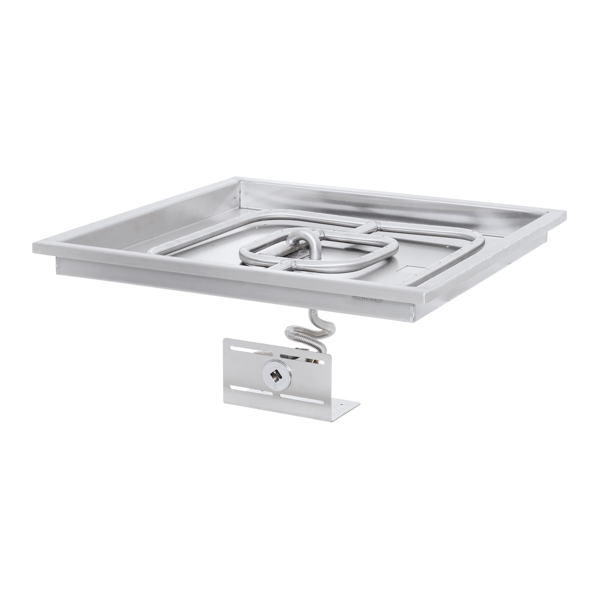 Square raised lip pan with square burner, Match Lit