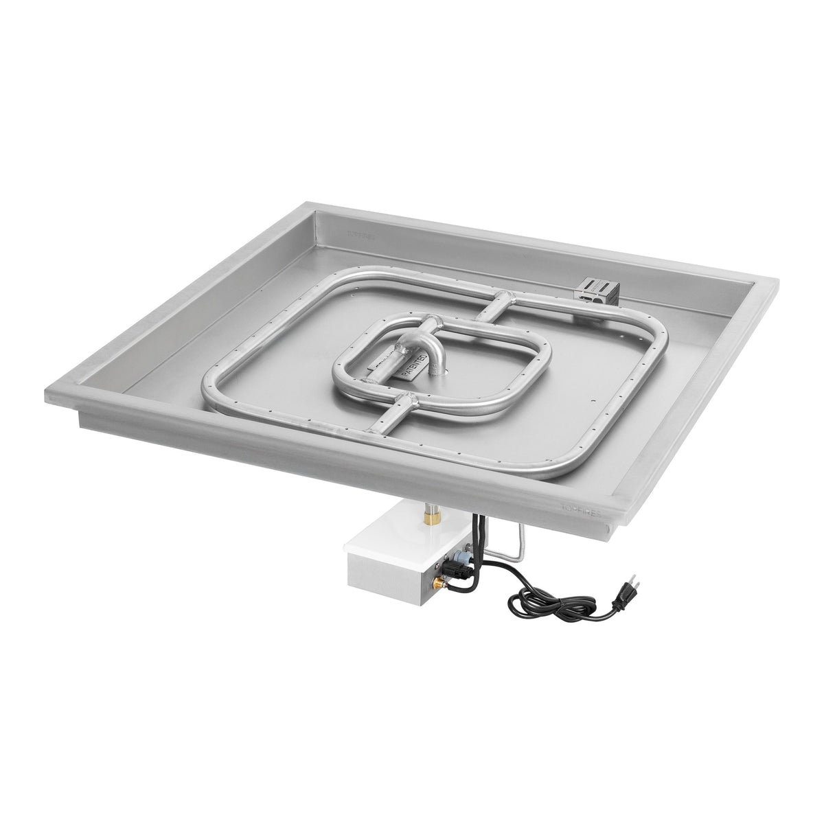Square raised lip pan with square burner, Plug & Play